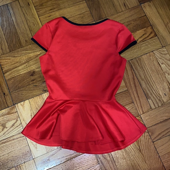 Red Peplum Top - Picture 5 of 5